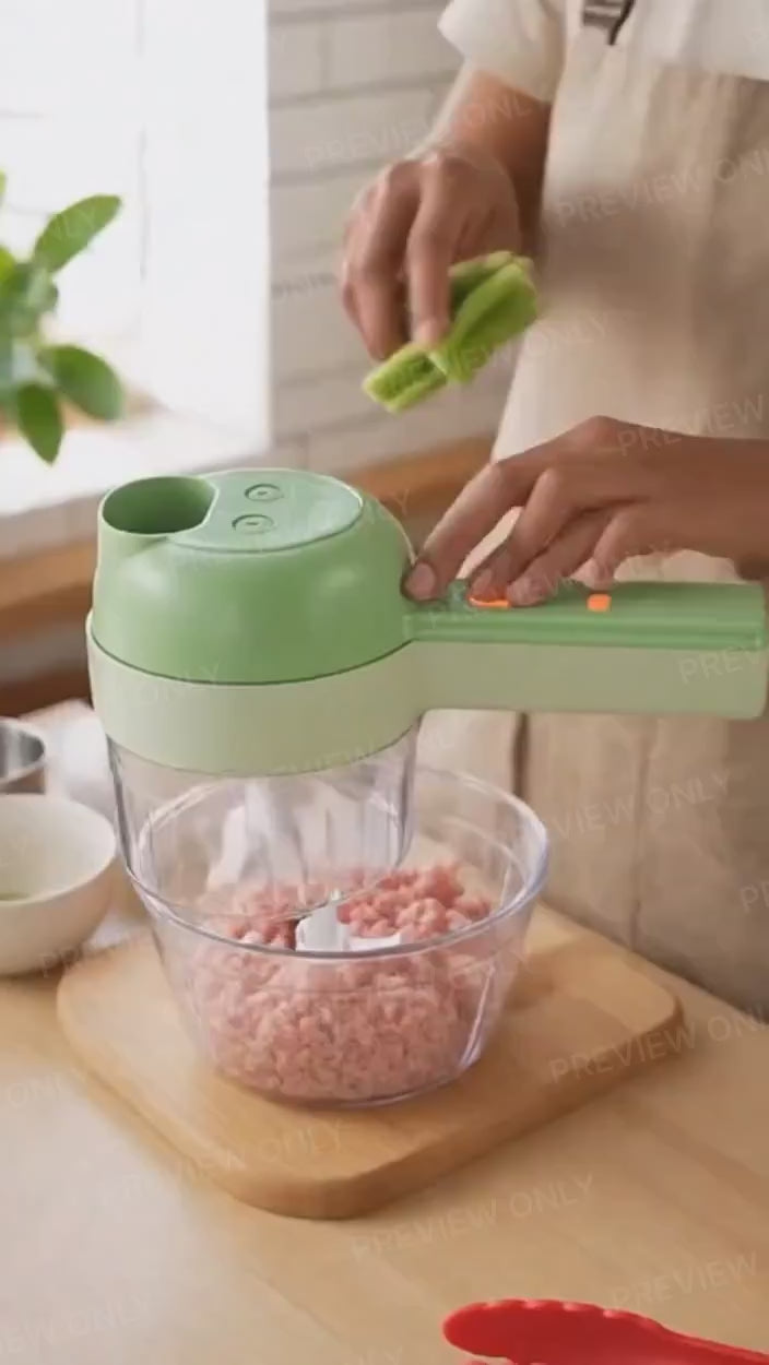 4 in 1 Portable Electric Vegetable Cutter Set